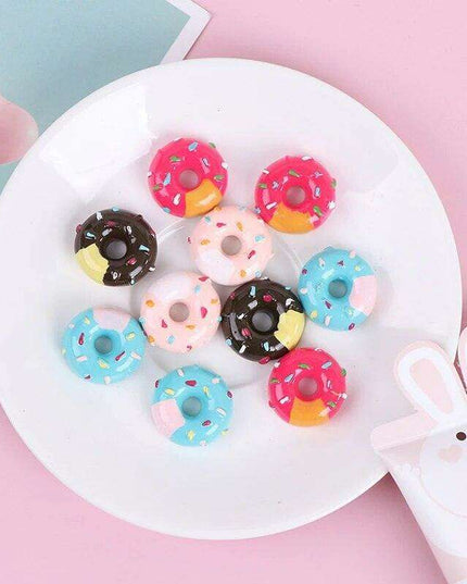 Sweet Mini Donut Dollhouse Toy Set with Tiny Candy Playthings - 10 Piece Bundle