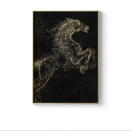 Equestrian Gold: Customizable Urban Abstract Canvas Artwork for Home and Office Decor