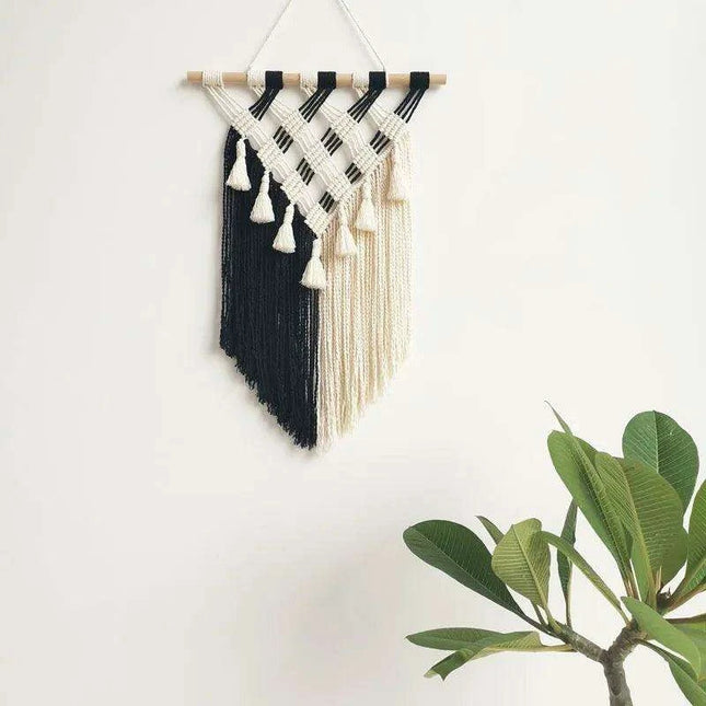 Bohemian Fringed Macrame Tapestry for Creative Home Décor