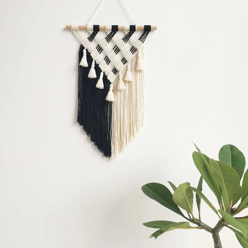 Hand-woven Tapestry Wall Hanging Fringed Macrame Wall Tapestry Boho Decor Living Room Bedroom Headboard Wall Decoration eprolo