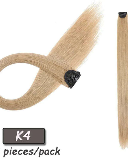 24" Colorful Ombre Clip-In Hair Extensions - Benehair Vibrant Synthetic Hairpiece