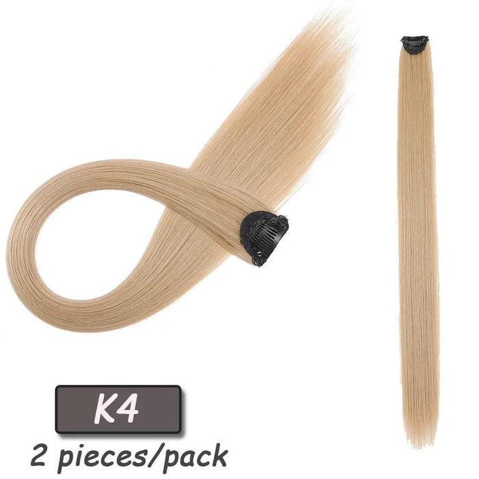 24" Colorful Ombre Clip-In Hair Extensions - Benehair Vibrant Synthetic Hairpiece