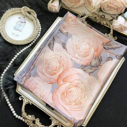 Luxury 100% Silk Floral Scarf for Women – Handmade Long Wrap