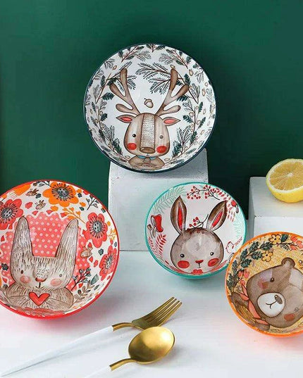 Whimsical Woodland Creatures Ceramic Dining Set for Enchanting Meals