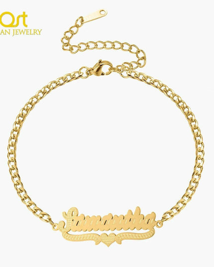Personalized Cuban Chain Name Jewelry Set for Women and Girls