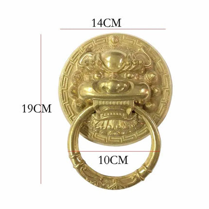 Lenth 190mm Brass Large Antique Lion Door Knocker Lionhead Doorknocker