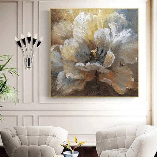 Abstract Floral Oil Painting: Enhance Your Home Decor with a Vibrant Touch