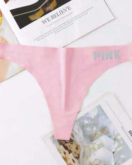 Elegant Seamless Low-Rise Ice Silk Thong Panties for Women - Chic Nylon Underwear in Assorted Colors