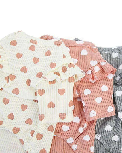 Adorable Heart-Printed Small Dog Hoodie - Soft Cotton in Pink, Beige, and Gray