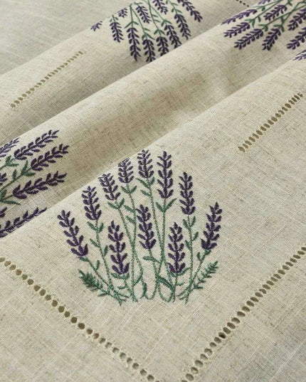 Lavender Provence Elegant Linen-Blend Table Cover for Sophisticated Dining