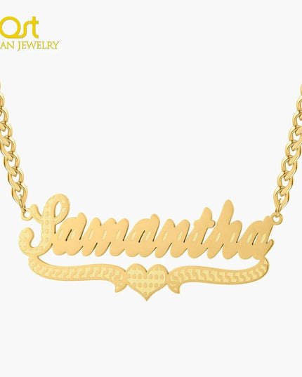 Personalized Cuban Chain Name Jewelry Set for Women and Girls
