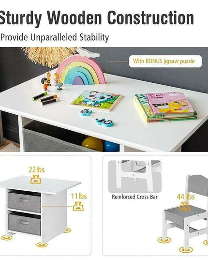 Creative Playtime Table and Chair Set for Kids - Interactive Furniture with Storage Solutions