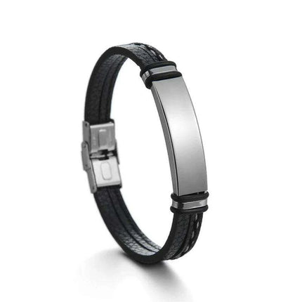 Customizable Leather Date Bracelets with Engraved Personalization