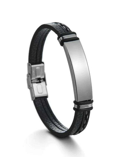 Customizable Leather Date Bracelets with Engraved Personalization