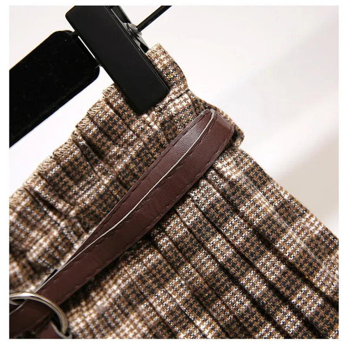 Timeless High-Waisted Plaid Maxi Skirt - Essential for Autumn-Winter
