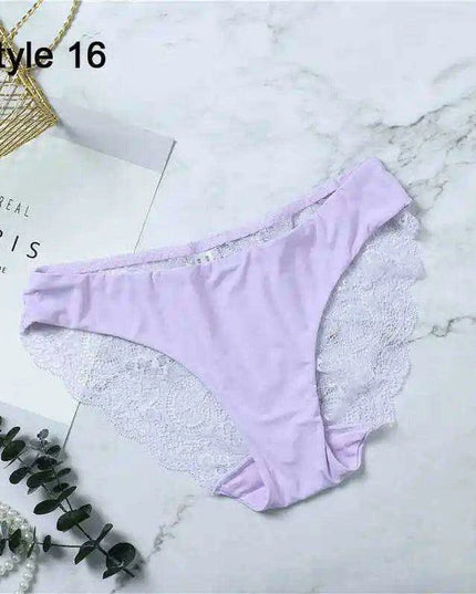 Women’s Leopard Print Lace Trim Seamless Cotton Panties - Breathable Ice Silk Lingerie