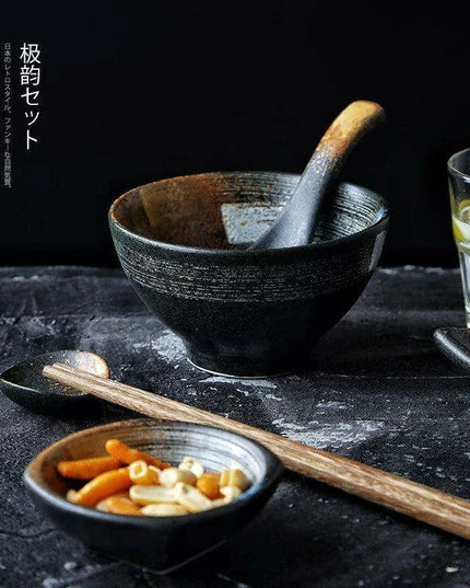 Exquisite Japanese-Inspired Ceramic Tableware Set - Frosted Bowls and Plates for Upscale Dining