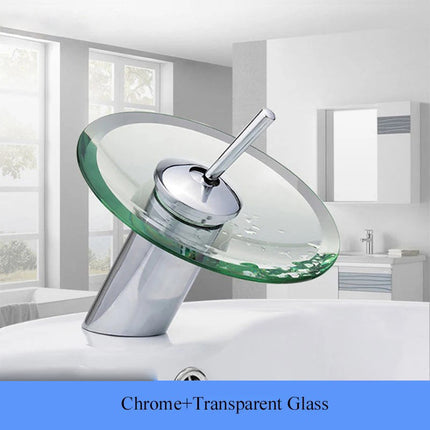 Colorful Glass Waterfall Faucet – Chrome Single Lever Mixer Ta