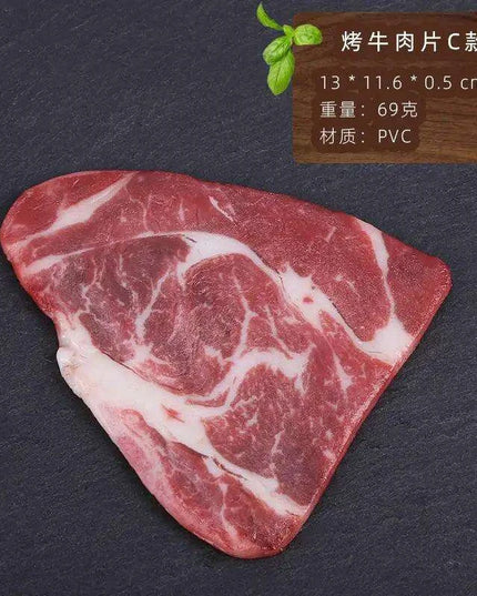 Lifelike Meat Replica Props for Photography and Home Decor - Realistic Steak, Pork, and Bacon Models