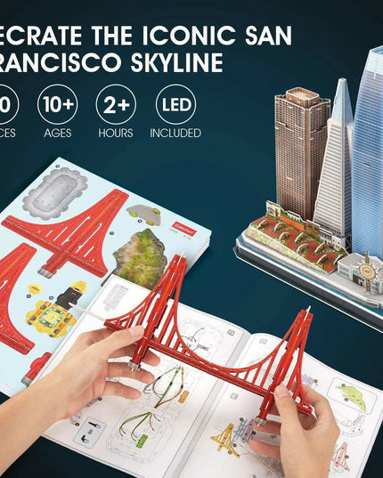 San Francisco Skyline LED 3D Puzzle - Interactive Architectural Model Kit for All Ages