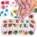Elegant Floral Fantasy Nail Art Kit with Real Dried Flowers and 3D Rhinestones