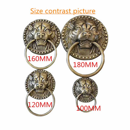1pcs Old-Style Solid Wood Door Knocker Tiger head Front Door Knock Lio