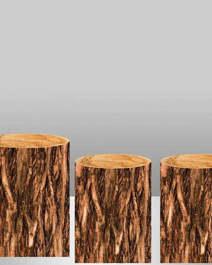 Customizable Wood Bark Elastic Fabric Cylinder Covers for Stunning Dessert Table Decor
