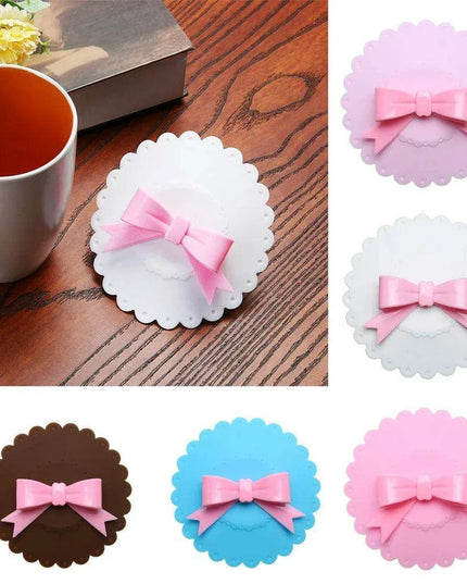 Charming Bowknot Silicone Cup Lid - Stylish and Secure Beverage Cover