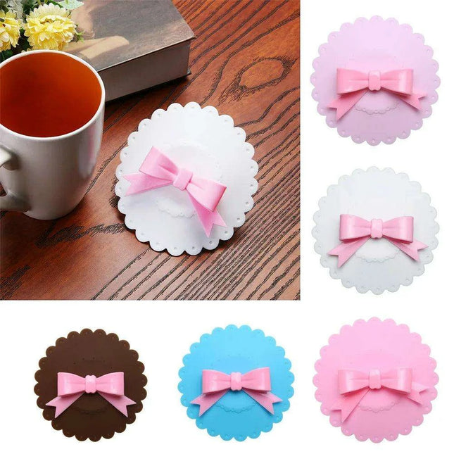 Charming Bowknot Silicone Cup Lid - Stylish and Secure Beverage Cover
