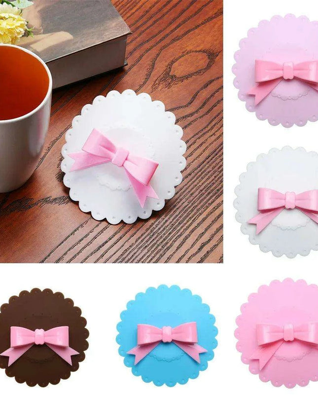 Charming Bowknot Silicone Cup Lid - Stylish and Secure Beverage Cover