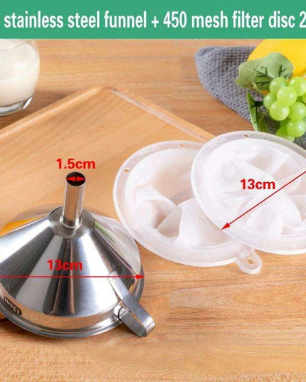Versatile Stainless Steel Mesh Funnel Filter Set - Master Your Cooking Techniques
