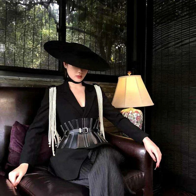 Wide Brim Wool Felt Fedora Hat for Men and Women