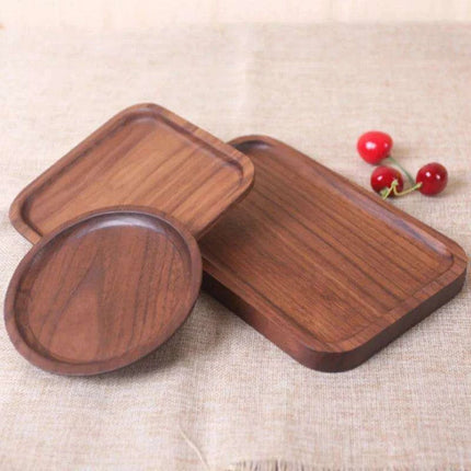 Luxury Black Walnut Serving Tray Collection - Exquisite Tableware for Upscale Dining