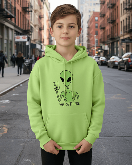 Quirky Green Alien Hoodies for Girls - Fun and Cozy Winter Sweatshirts