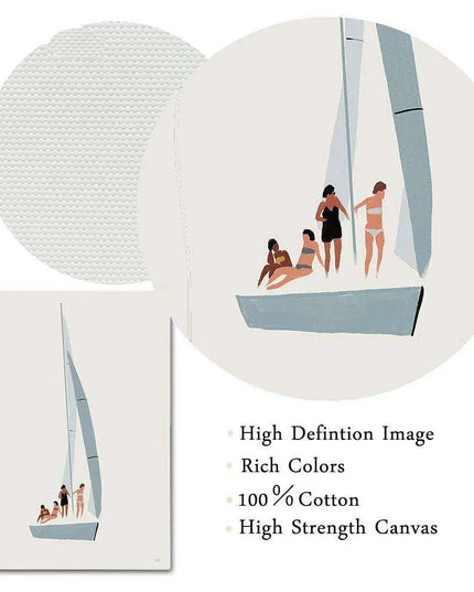 Serene Coastal Sailboat Canvas Art - Minimalist Nursery Decor for Calm Spaces