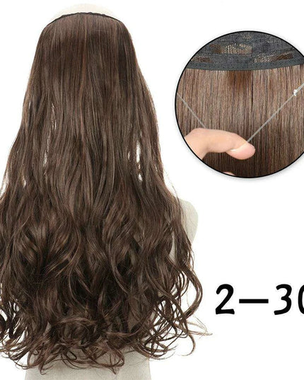 Blonde and Black Halo Hair Extensions for Effortless Volume and Length Boost