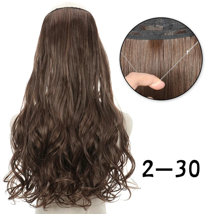 Blonde and Black Halo Hair Extensions for Effortless Volume and Length Boost