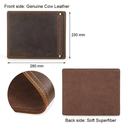 Luxurious Nubuck Leather Mouse Pad with Convenient Pen Holder for an Upscale Office