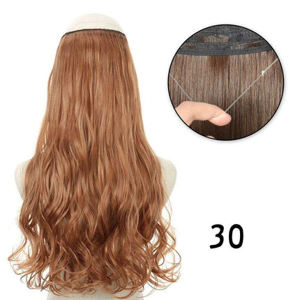 Blonde and Black Halo Hair Extensions for Effortless Volume and Length Boost
