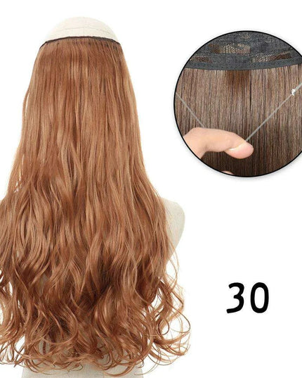 Blonde and Black Halo Hair Extensions for Effortless Volume and Length Boost