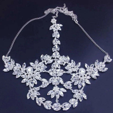 Mystical Green Rhinestone Masquerade Face Chain with Sparkling Crystal Details - Perfect Gift for Her