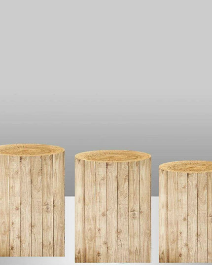 Customizable Wood Bark Elastic Fabric Cylinder Covers for Stunning Dessert Table Decor
