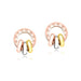 Chic Rose Gold Stainless Steel Stud Earrings with Roman Numeral Design - A Timeless Gift for Her