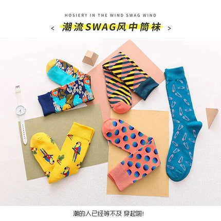 Colorful Tongue Graphic Skateboard Socks for Women - Stylish Fun Addition
