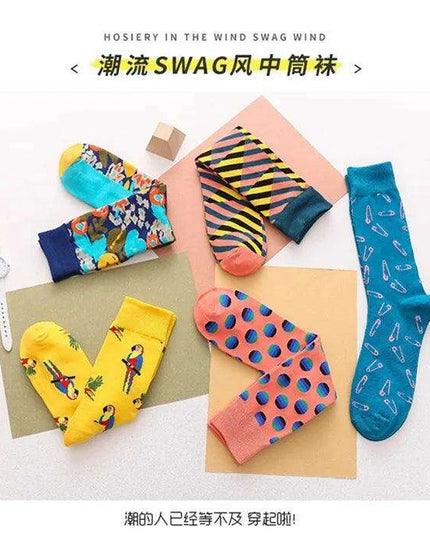 Colorful Tongue Graphic Skateboard Socks for Women - Stylish Fun Addition