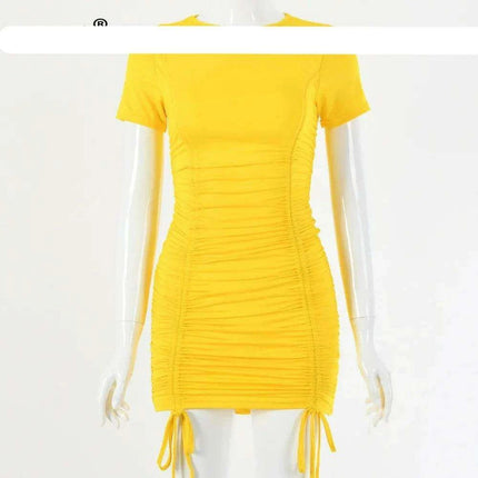 Glamorous Empire Waist Sleeveless Ruched Mini Dress