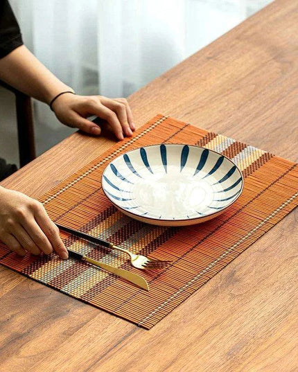 Sustainable Bamboo Dining Set – Elegant, Waterproof, and Heat-Resistant Placemats and Coasters for Every Occasion