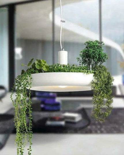 Modern Adjustable Iron LED Plant Pendant Lamp - Stylish Indoor Hanging Light for Home Decor