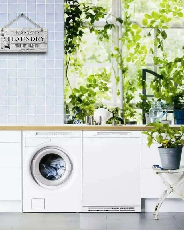 Retro Wooden Laundry Room Sign for Charming Home Decor