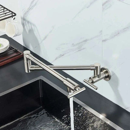 Brass Pot Filler Faucet with Flexible Swing Arm and Dual Joint Spout - Elevate Your Cooking Experience